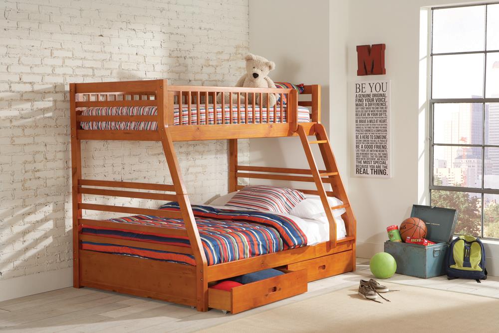 Ashton Honey Twin-over-Full Bunk Bed Coaster Z2 Premium