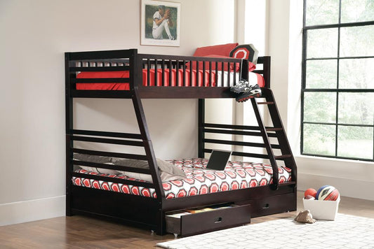 Ashton Cappuccino Twin-over-Full Bunk Bed Coaster Z2 Premium