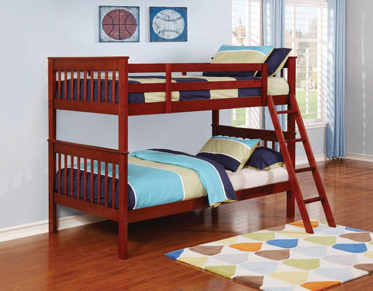 G460231 Parker Chestnut Twin-over-Twin Bunk Bed Coaster Z2 Premium