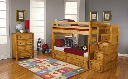 Wrangle Hill Amber Wash Twin-over-Twin Bunk Bed Coaster Z2 Premium