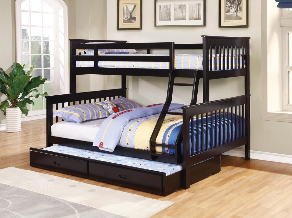 Chapman Transitional Black Twin-over-Full Bunk Bed Coaster Z2 Premium