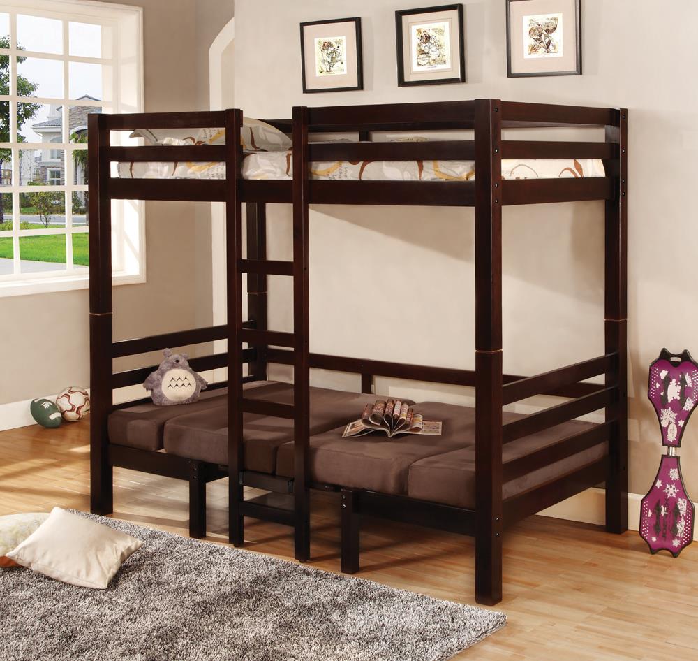 Joaquin Transitional Medium Brown Twin-over-Twin Bunk Bed Coaster Z2 Premium