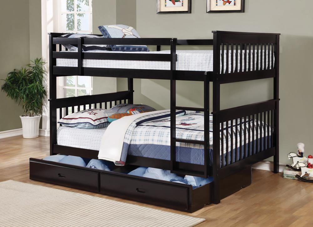 Chapman Traditional Black Full-over-Full Bunk Bed Coaster Z2 Premium