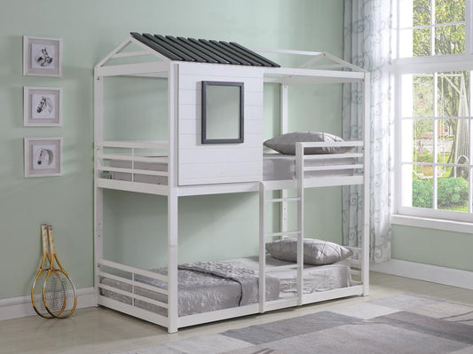 Belton Light Grey Twin-over-Twin Bunk Bed Coaster Z2 Premium