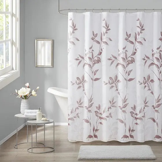 Burnout Printed Shower Curtain Mauve Olliix.com