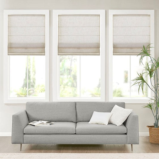 Linen Blend Light Filtering Cordless Roman Shade Natural Olliix.com