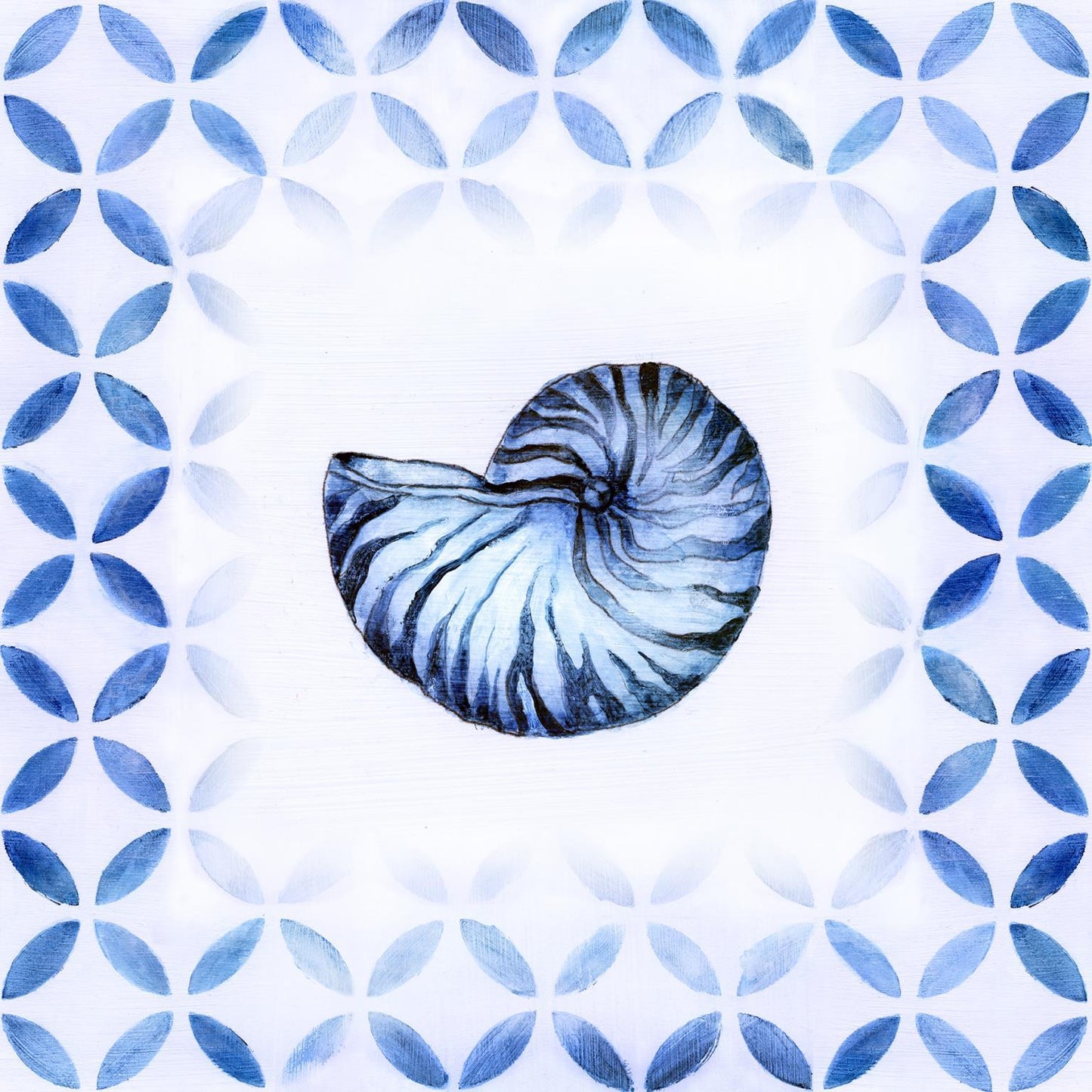 Framed - Royal Blue Shell I By Tava Studios - Blue Classy Art