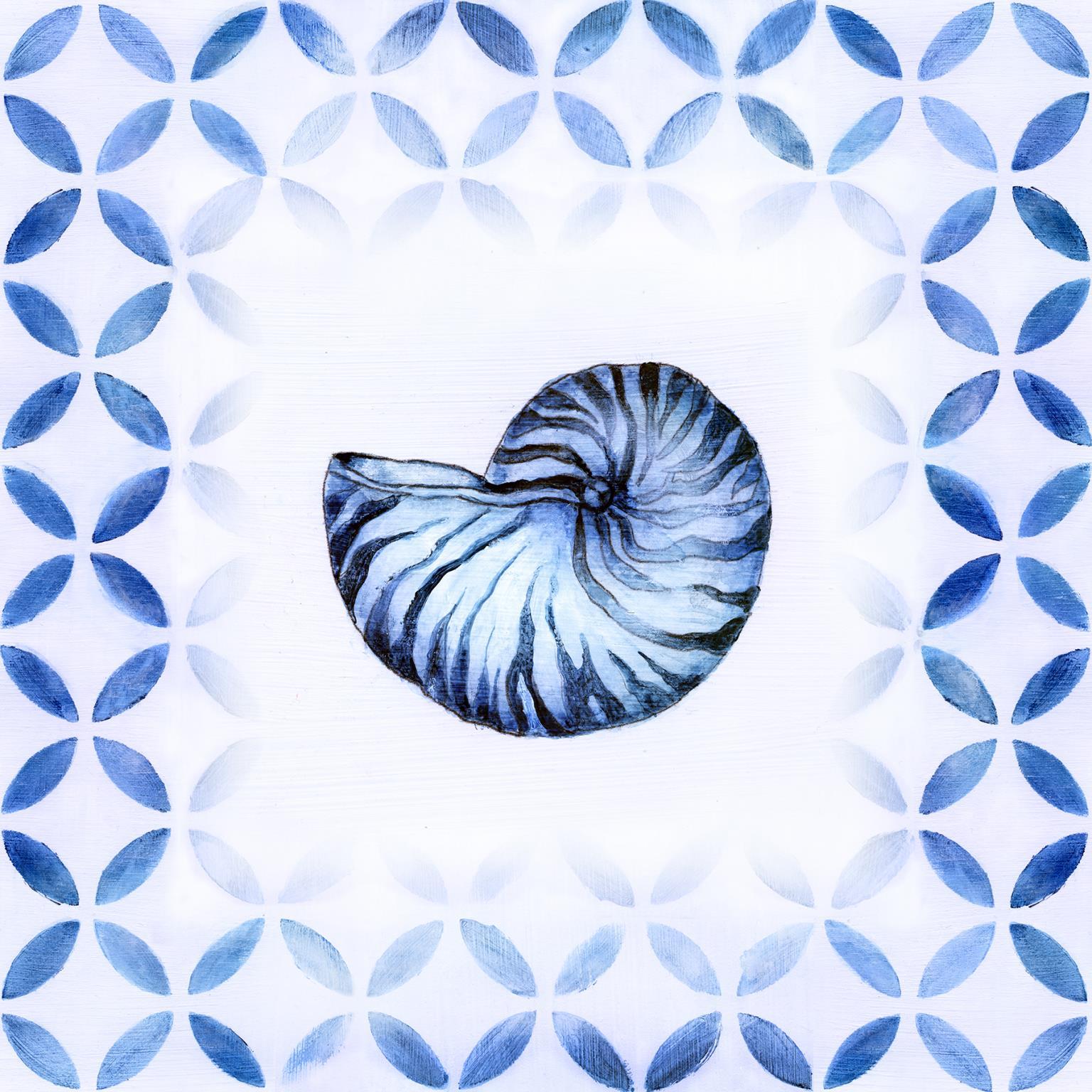 Framed - Royal Blue Shell I By Tava Studios - Blue Classy Art