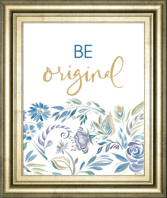 22x26 Be Original Floral By AniDel Sol - Light Blue Classy Art