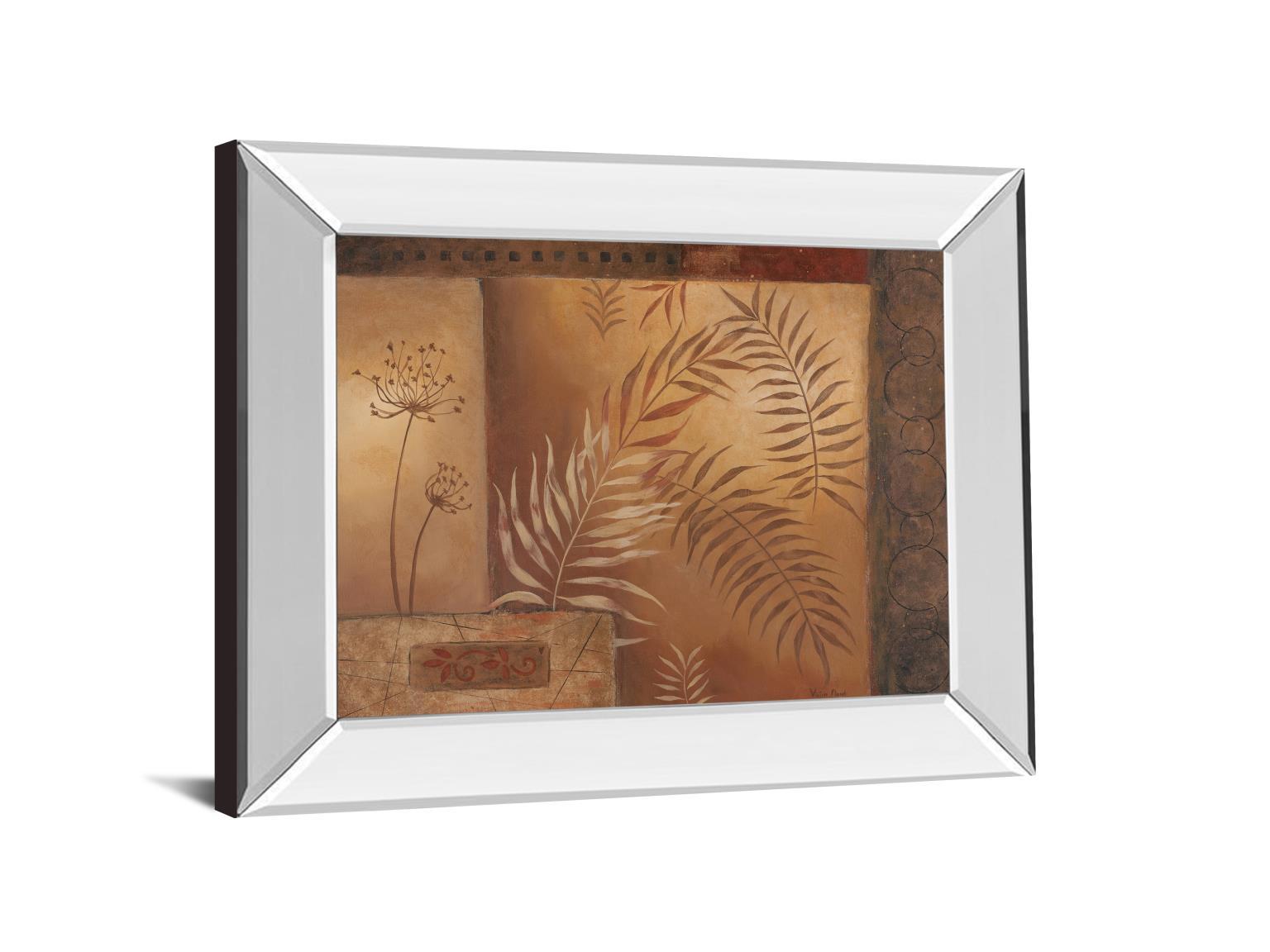 Modern Fern I By Vivian Flasch - Mirror Framed Print Wall Art - Red Classy Art