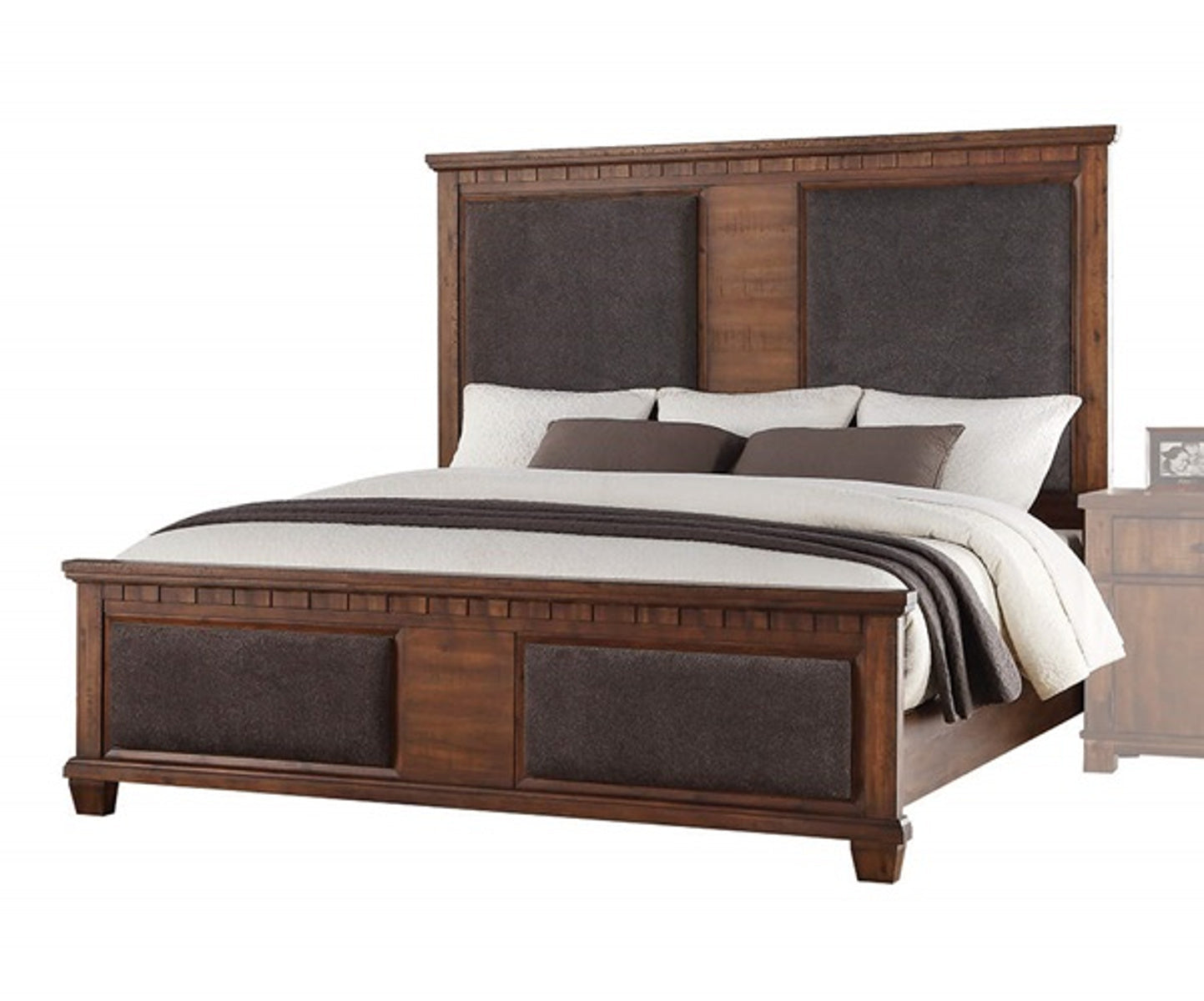 Acme Furniture Vibia Queen Panel Bed in Cherry Oak 27160Q ACME East