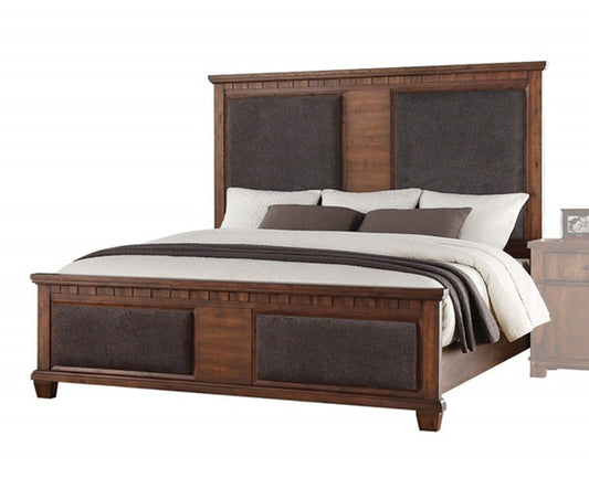 Acme Furniture Vibia King Panel Bed in Cherry Oak 27157EK ACME East