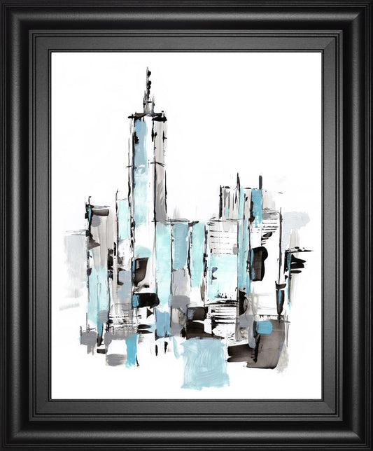 22x26 Blue City II By Ethan Harper - Light Blue Classy Art