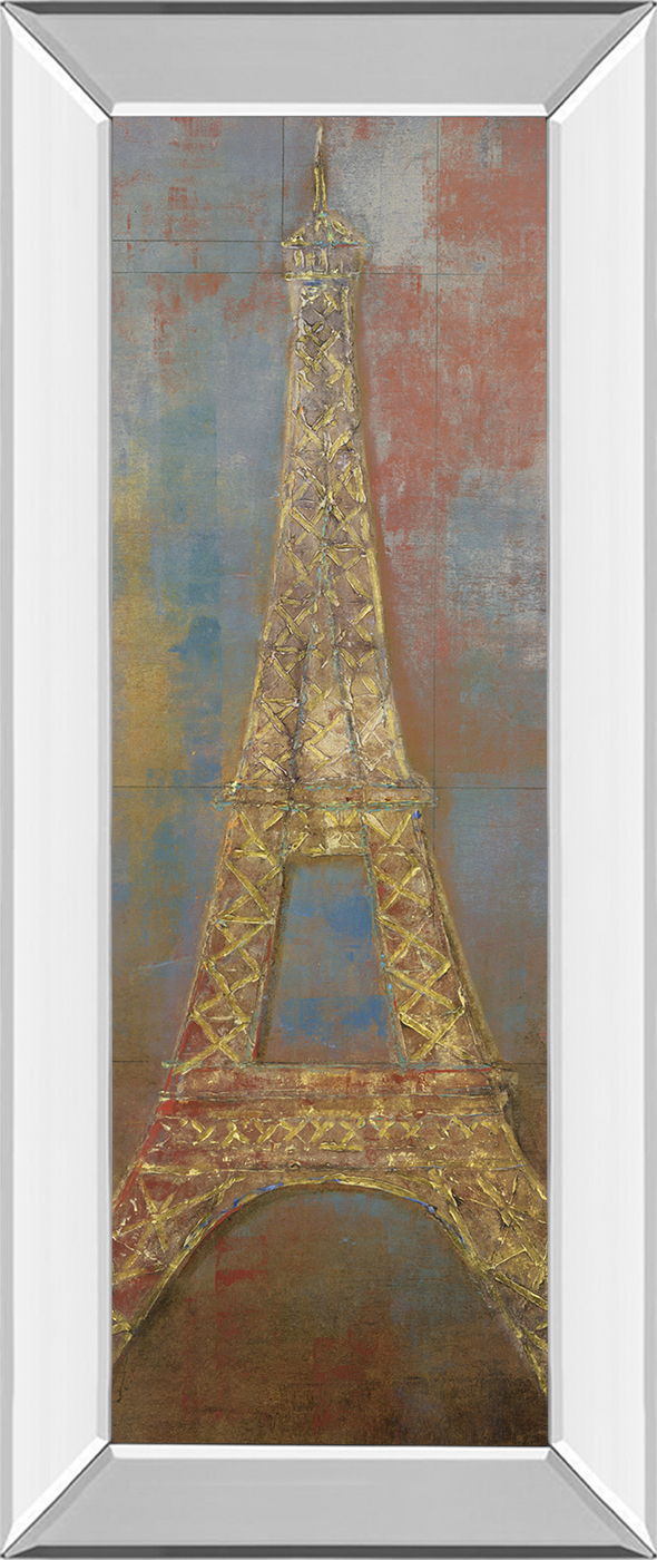 Eiffel By Longo - Mirror Framed Print Wall Art - Gold Classy Art