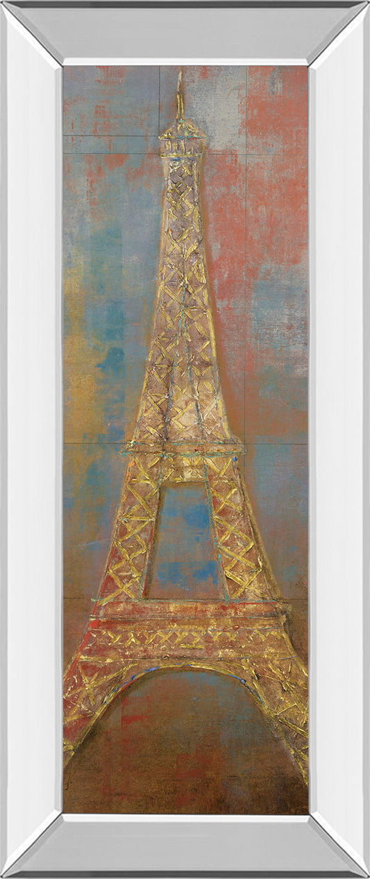 Eiffel By Longo - Mirror Framed Print Wall Art - Gold Classy Art