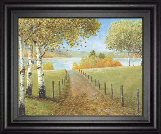 Rural Route I By A. Fisk - Framed Print Wall Art - Green Classy Art