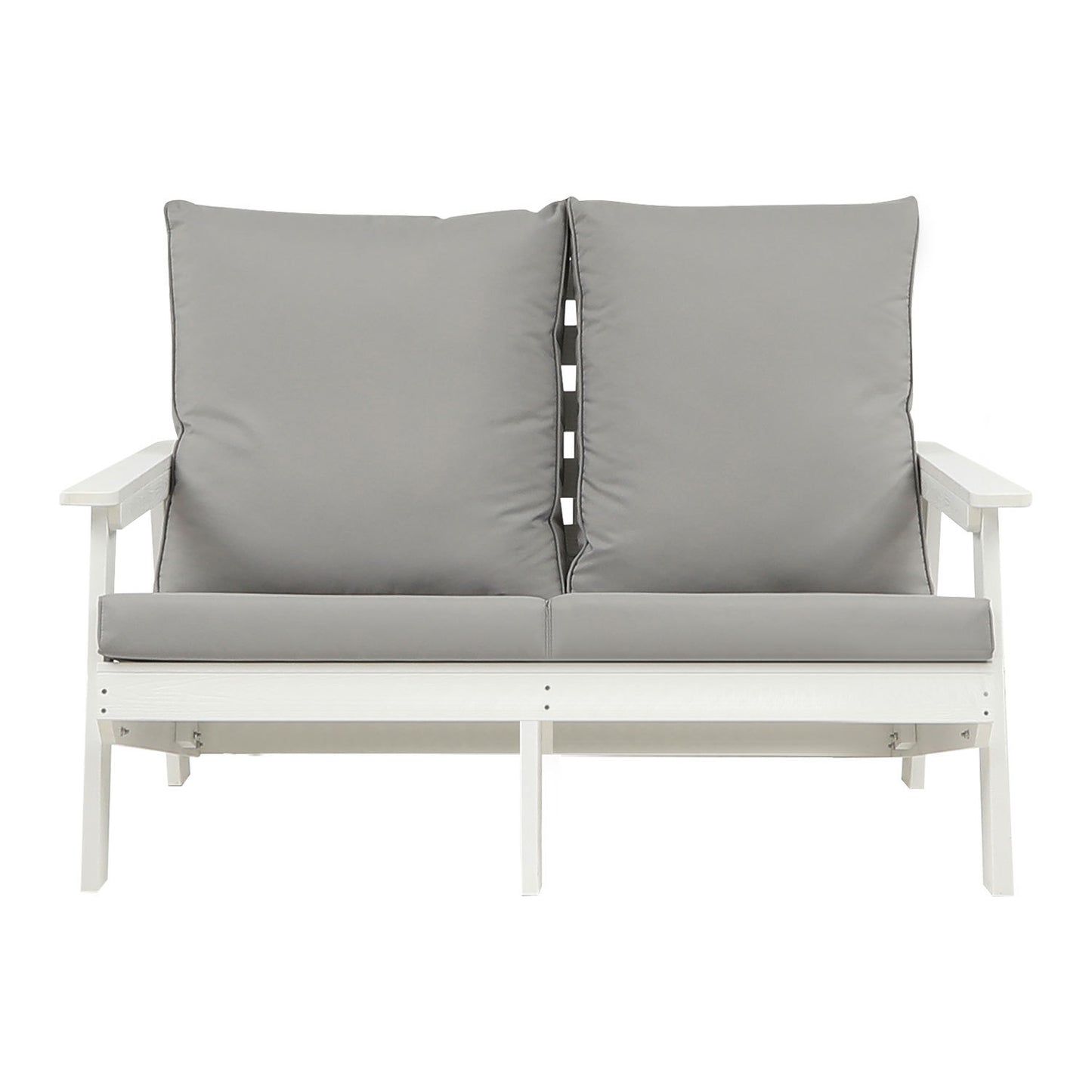 4-Piece Conversation Patio Set, HIPS Weather Resistance Outdoor Sofa and Coffee Table, White/Grey ***(FREE SHIPPING)*** House to Home Furnishings LLC