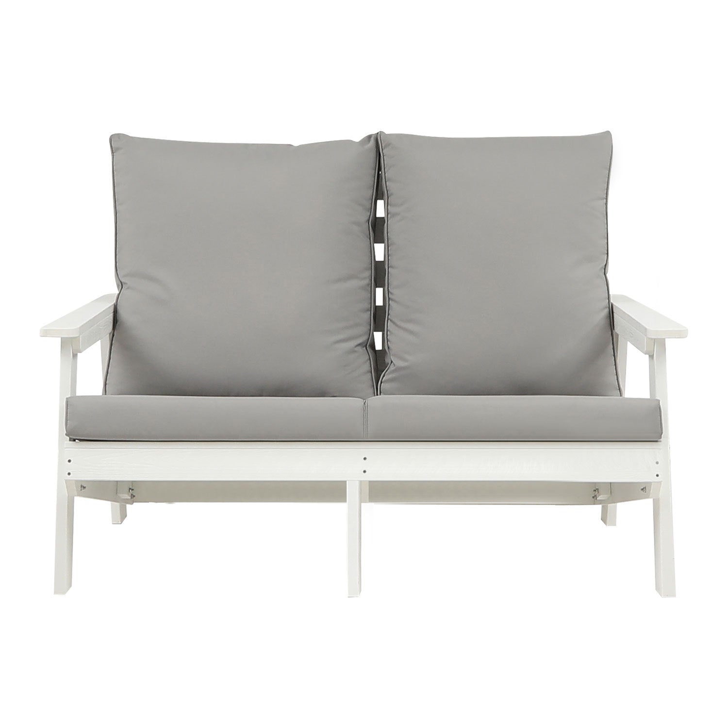 4-Piece Conversation Patio Set, HIPS Weather Resistance Outdoor Sofa and Coffee Table, White/Grey ***(FREE SHIPPING)*** House to Home Furnishings LLC