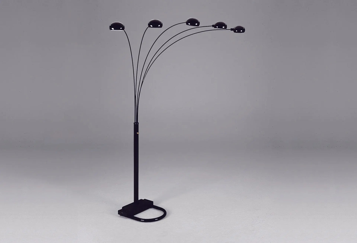 Peacock Arc Black 82" Floor Lamp Crown Mark