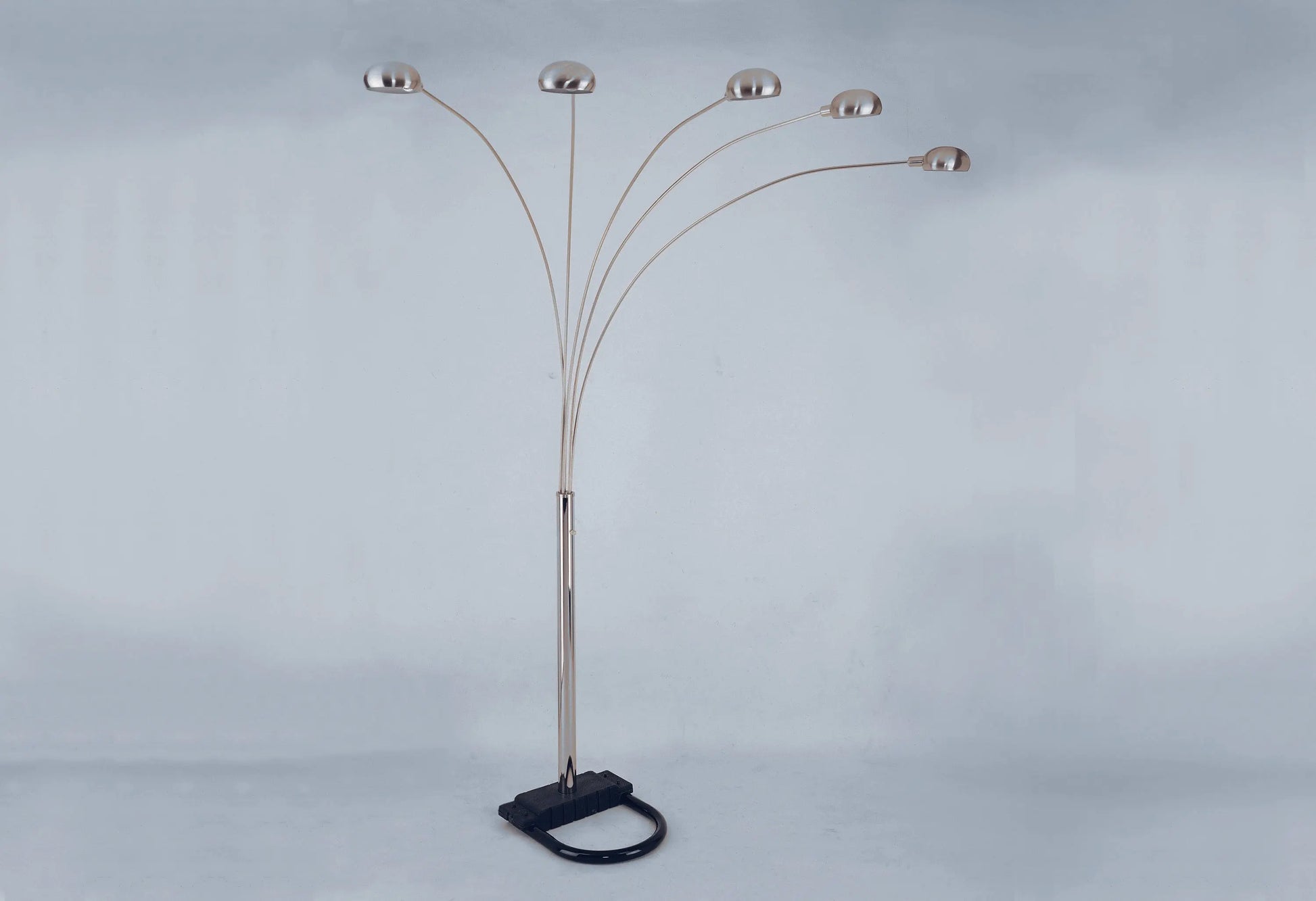 Peacock Arc Pewter 82" Floor Lamp Crown Mark