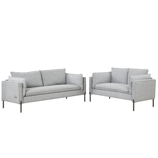 2 Piece Sofa Sets Modern Linen Fabric Upholstered  Loveseat and 3 Seat Couch Set Furniture for Different Spaces,Living Room,Apartment(2+3 seat)