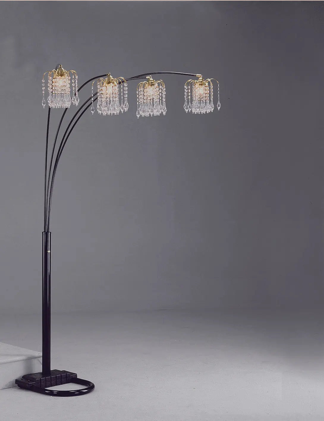 Rain Drop Arc Black 84" Floor Lamp Crown Mark