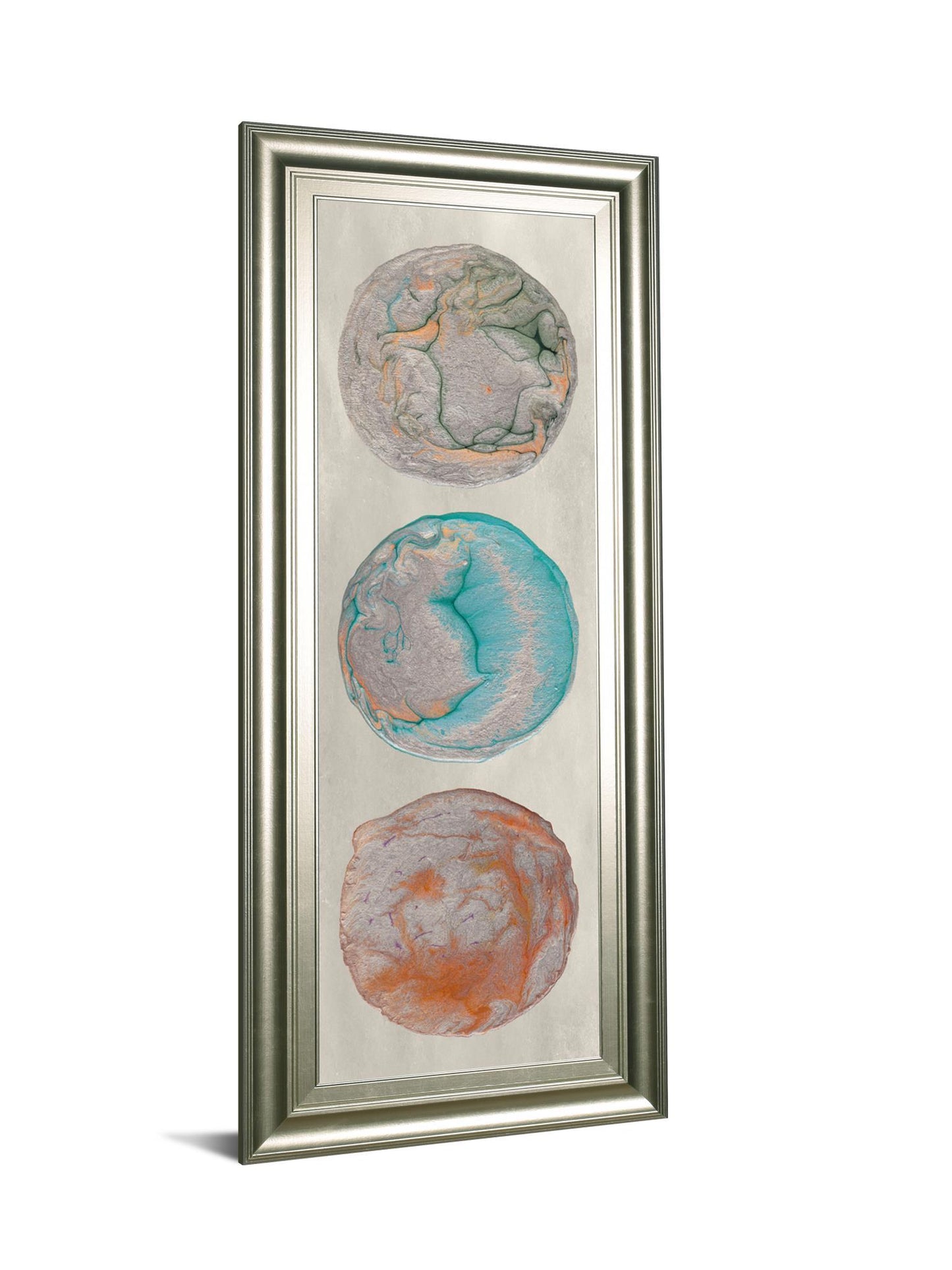 Planet Trio Il By Alicia Ludwig - Framed Print Wall Art - Blue Classy Art