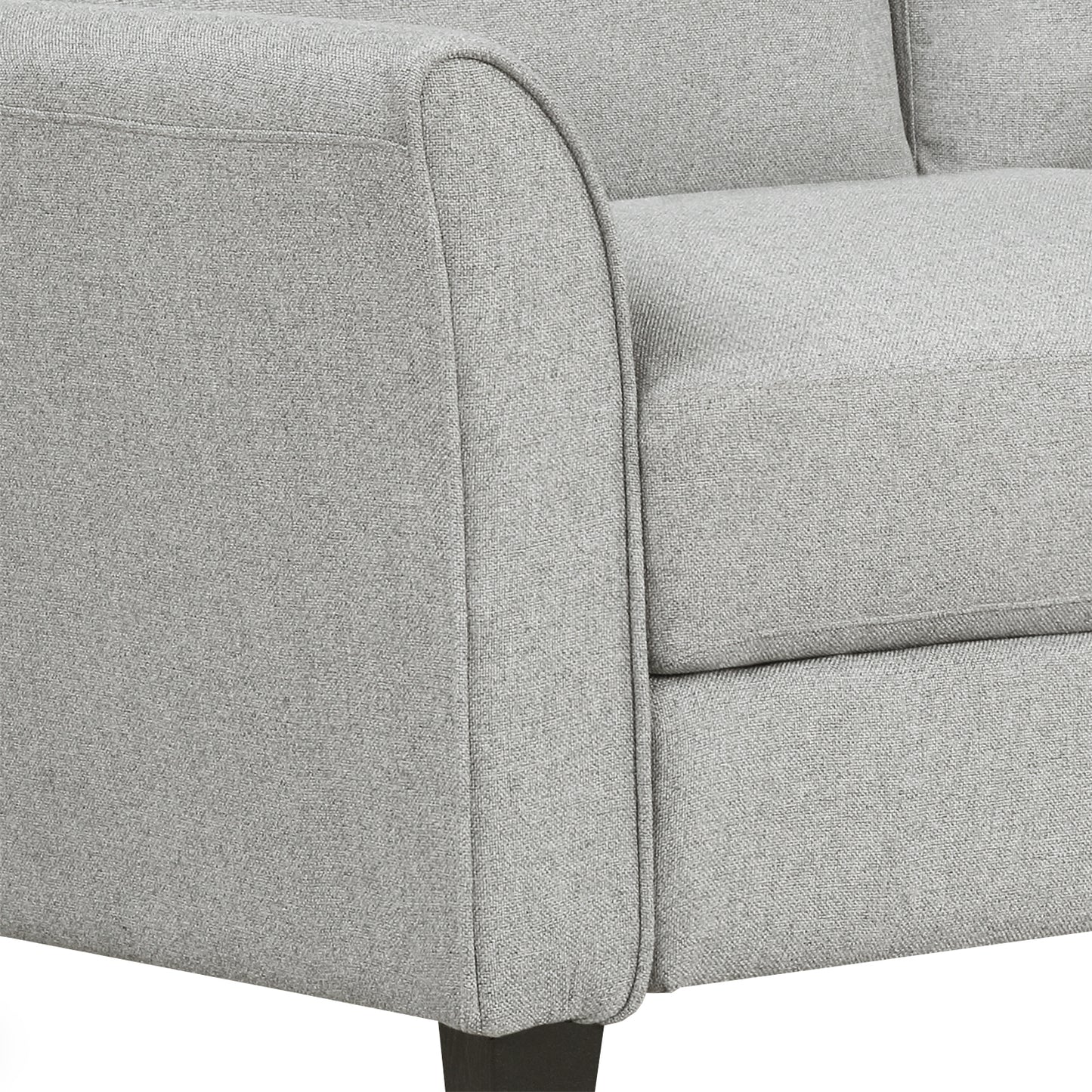 3-Seat Sofa Living Room Linen Fabric Sofa (Light Gray) House to Home Furnishings LLC