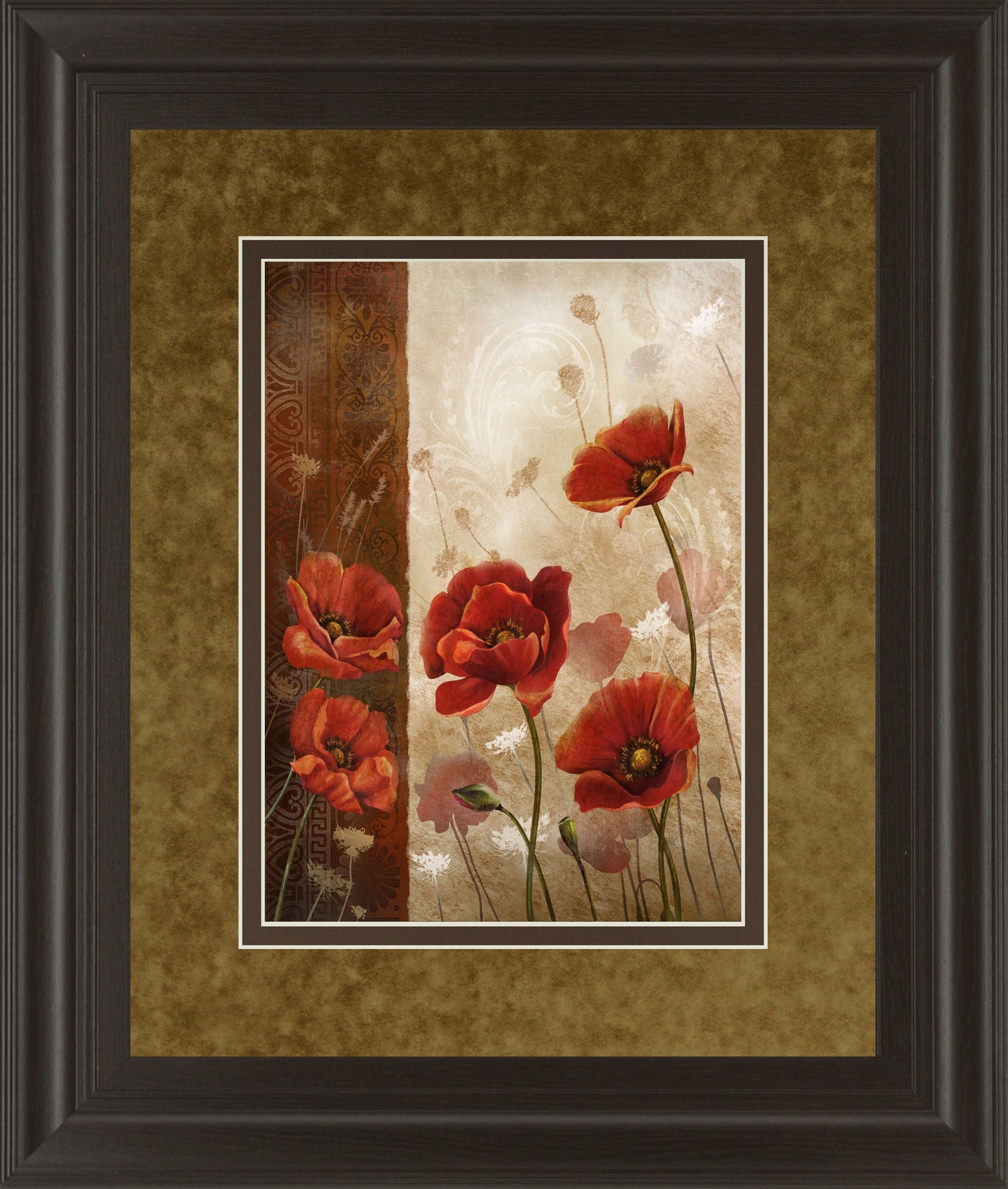 Wild Poppies I By Conrad Knutsen - Framed Print Wall Art - Red Classy Art