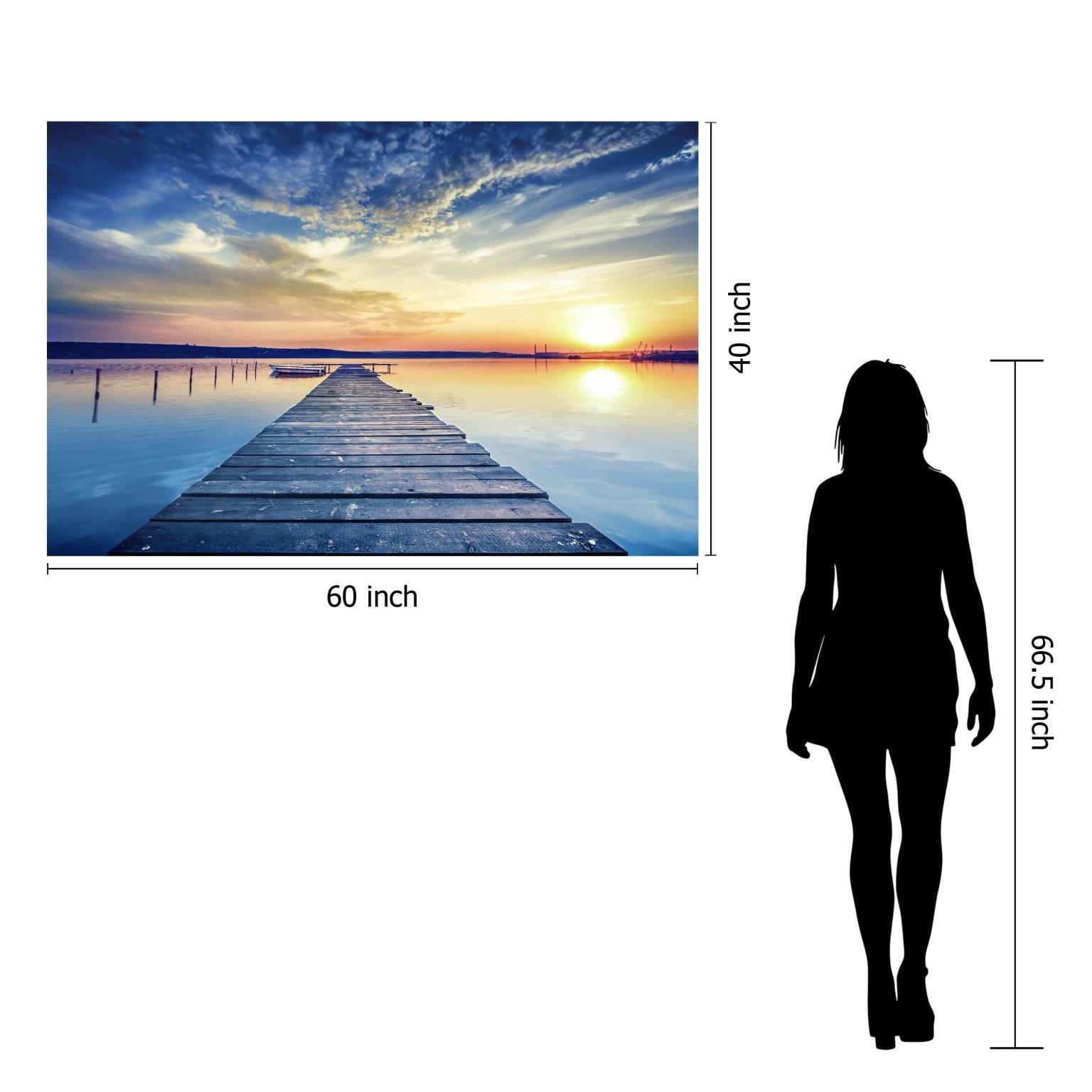 Floating Tempered Glass With Foil Sunset - Black Classy Art