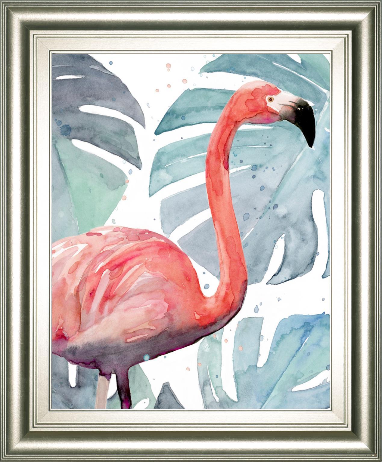 22x26 Flamingo Splash I By Annie Warren - Pink Classy Art