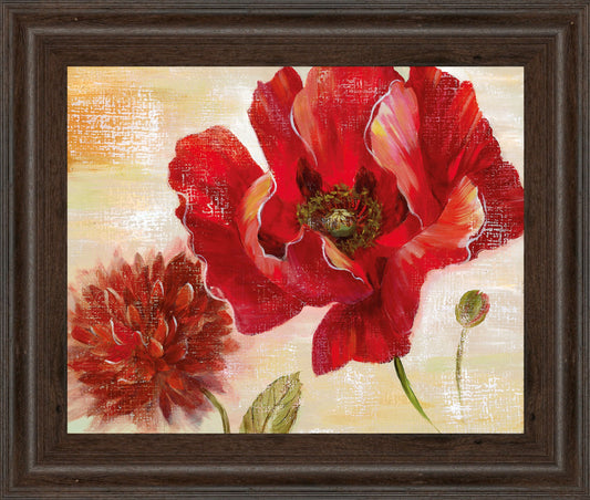 Passion For Poppies Il By Nan - Framed Print Wall Art - Red Classy Art