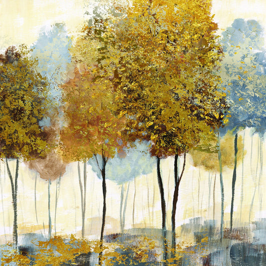 Metallic Forest II By Nan - Yellow Classy Art