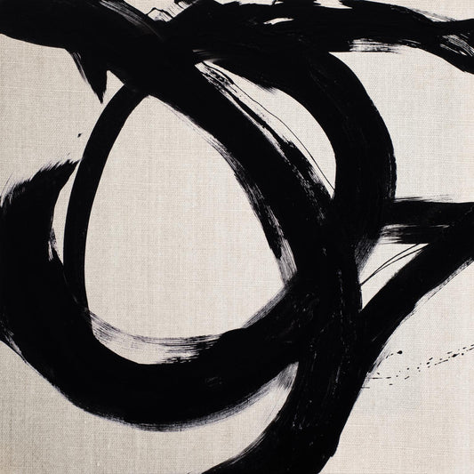 Circular Strokes I By Megan Morris (Framed) - Black Classy Art