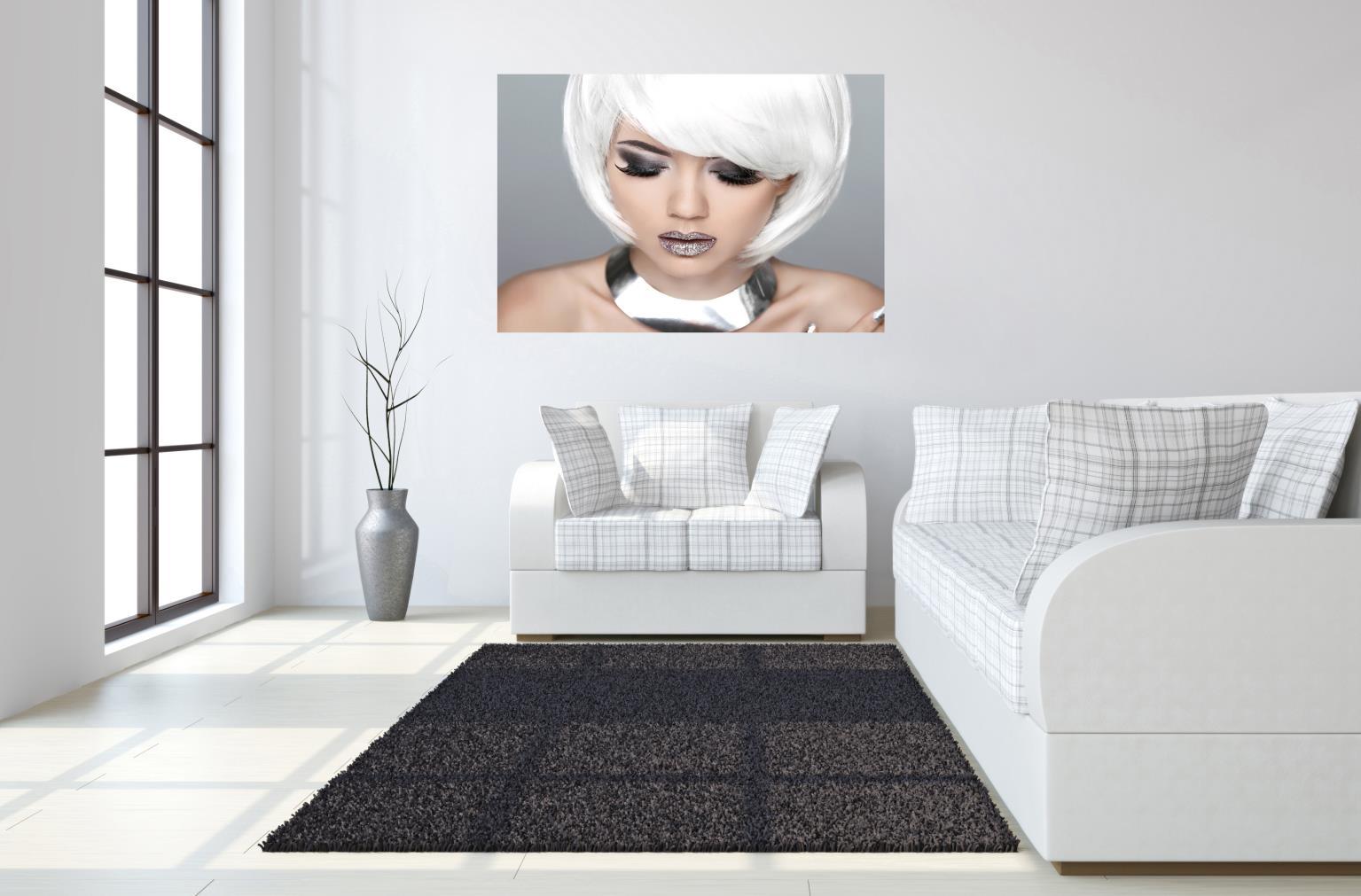 Floating Tempered Glass With Foil Blond - Pearl Silver Classy Art
