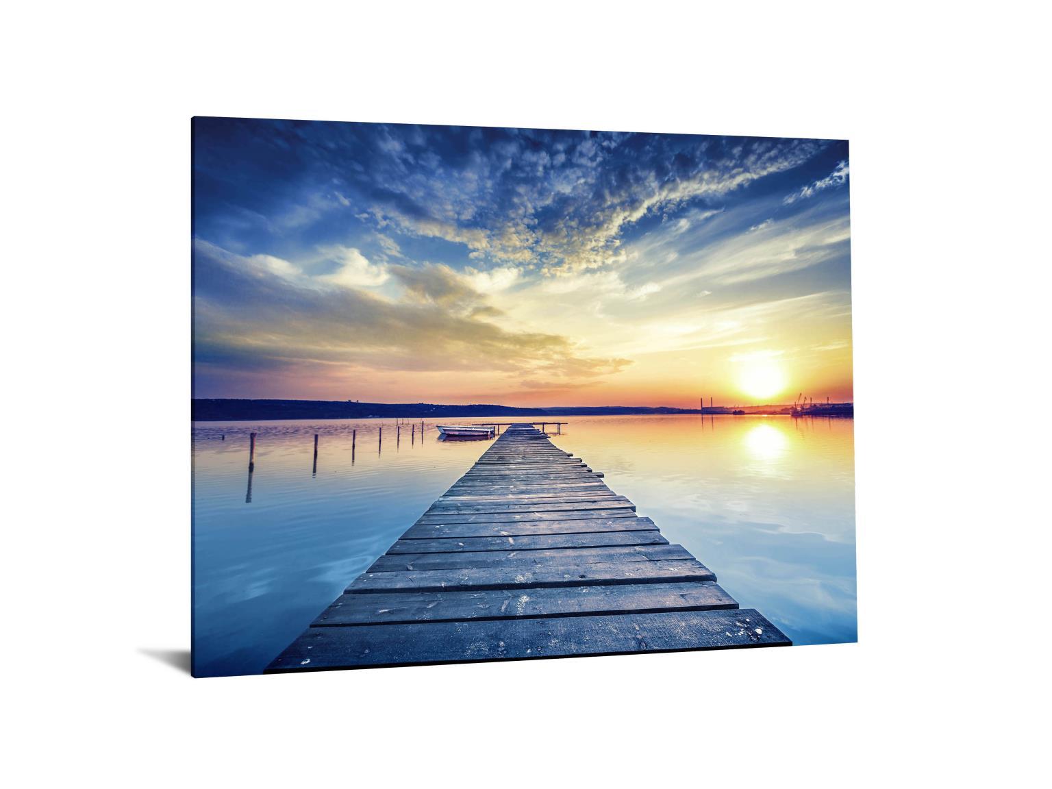 Floating Tempered Glass With Foil Sunset - Black Classy Art