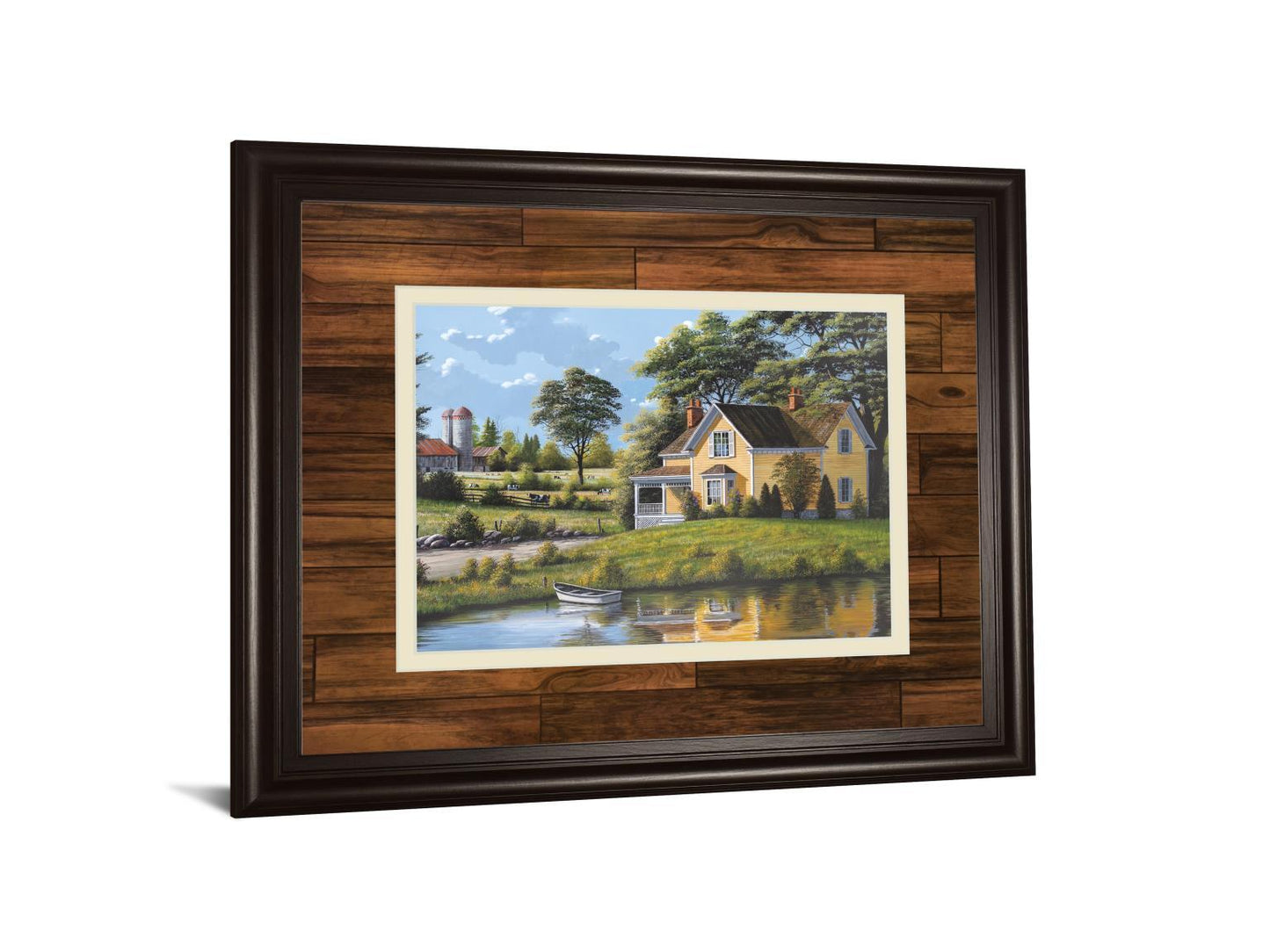 Yellow House By Saunders - Framed Print Wall Art - Green Classy Art