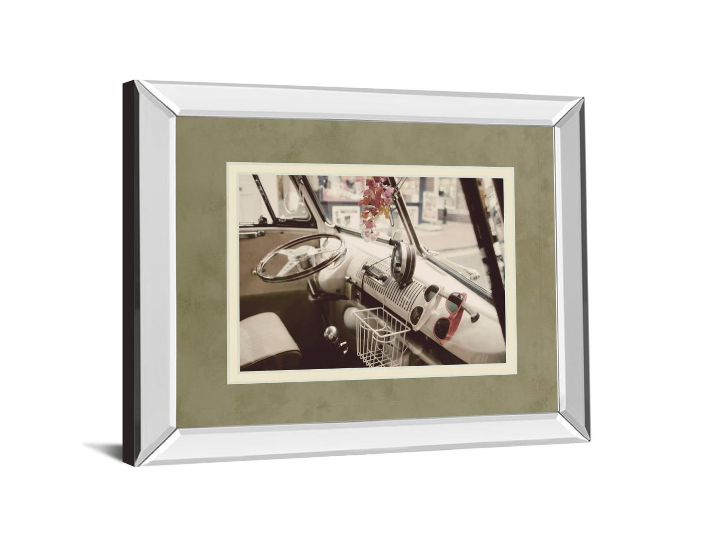 Cool Cats By Gail Peck - Mirror Framed Print Wall Art - White Classy Art