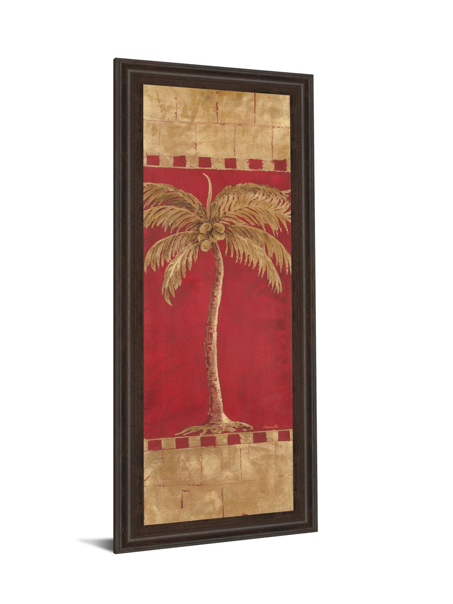 Palm Pizzazz Il By Angela Ferrante - Framed Print Wall Art - Red Classy Art