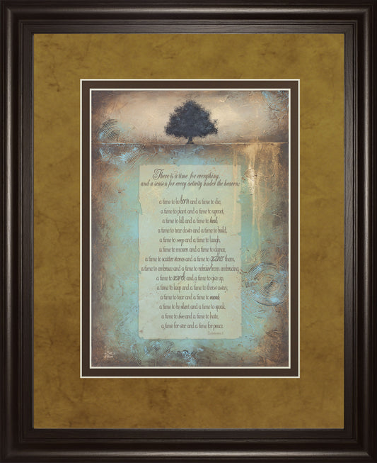 Time For Everything By Brit Hallowell - Framed Print Wall Art - Blue Classy Art