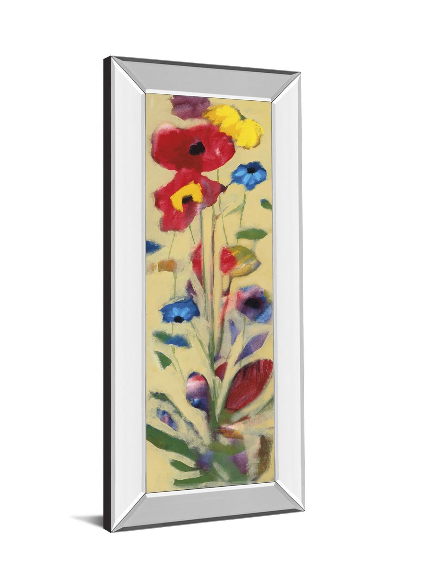 Wildflower I By Jennifer Zybala - Mirror Framed Print Wall Art - Red Classy Art