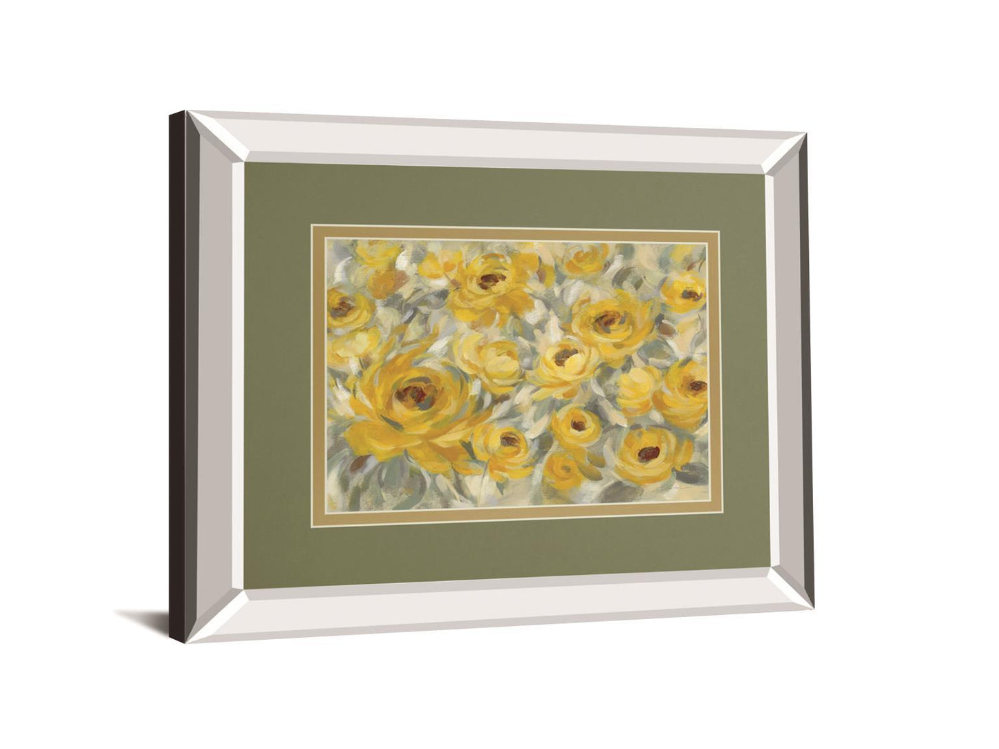 Yellow Roses By Silvia Vassileva Mirrored Frame - Yellow Classy Art