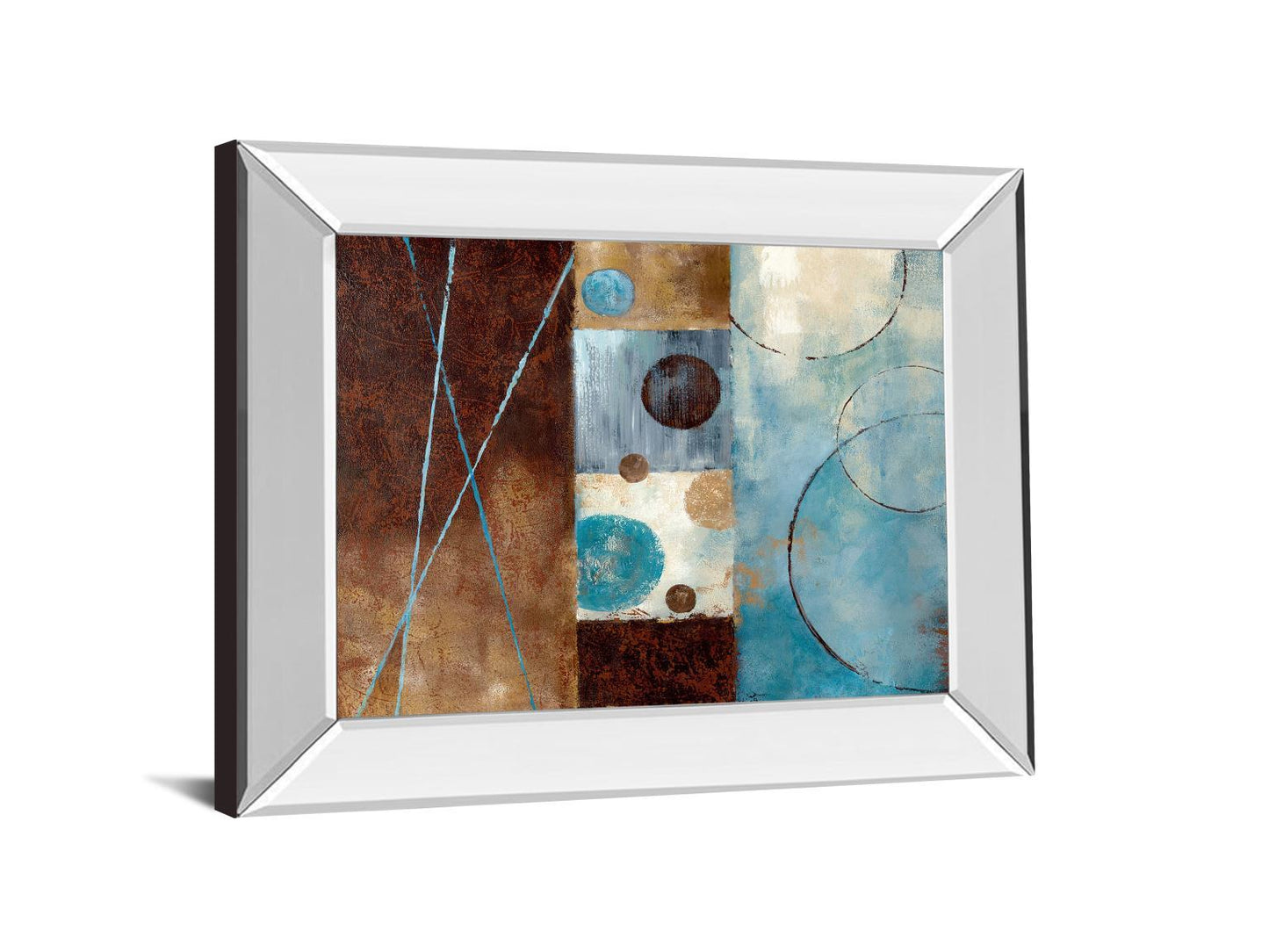 Roll With It I By Nan - Mirror Framed Print Wall Art - Blue Classy Art