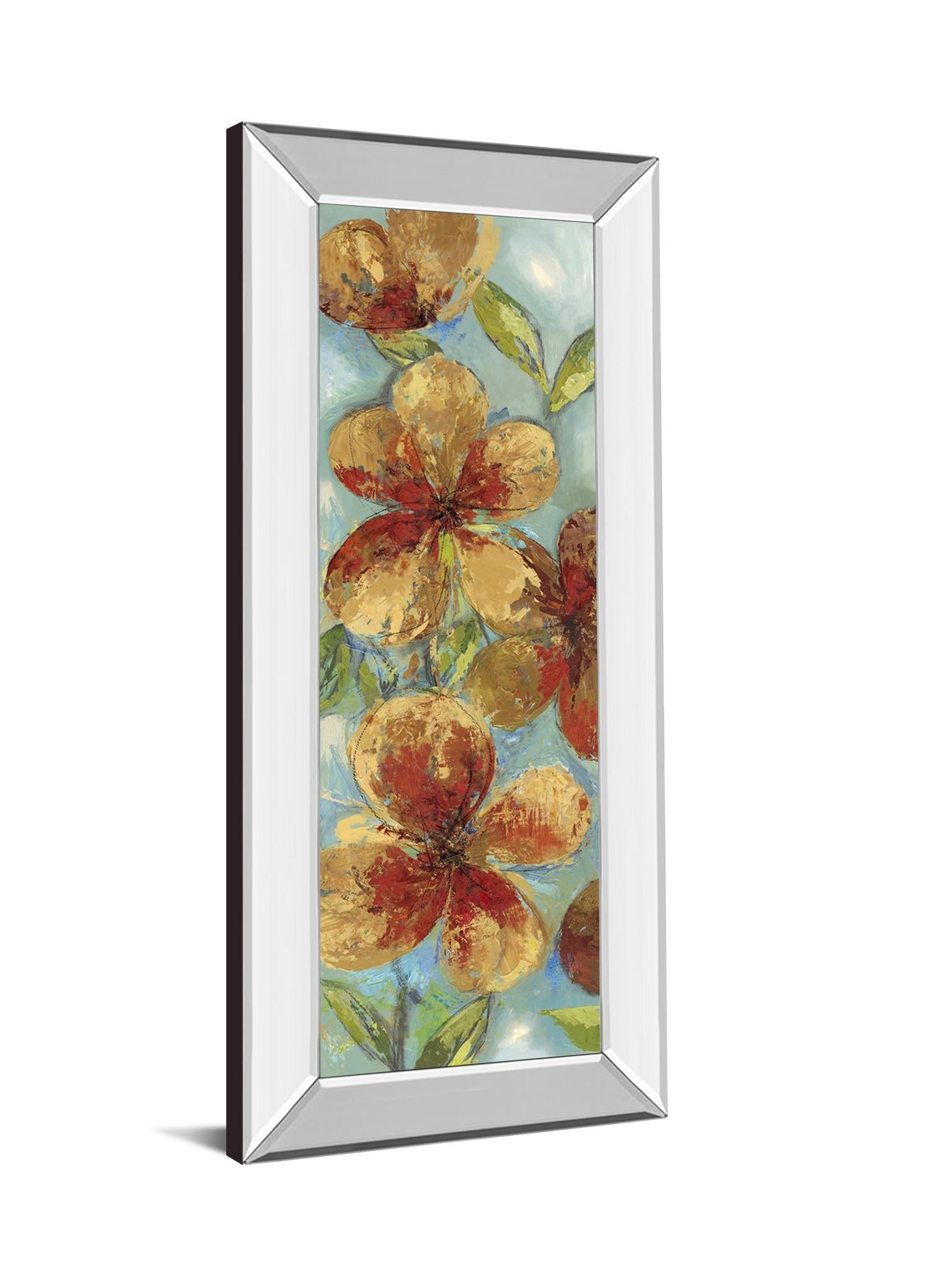 Bliss I By Asia Jensen - Mirror Framed Print Wall Art - Yellow Classy Art