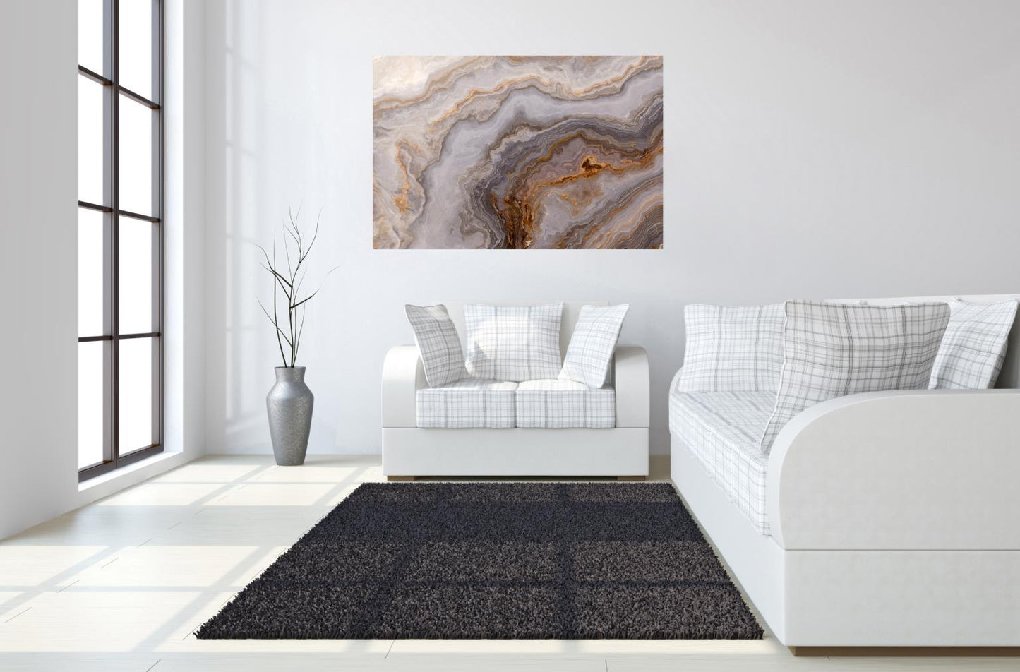 Tempered Glass With Foil - Granite 2 - Dark Gray Classy Art