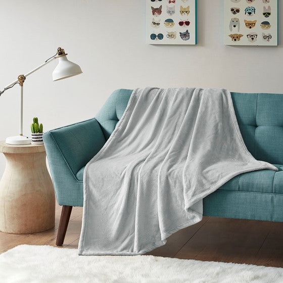 Oversized Throw Grey Olliix.com