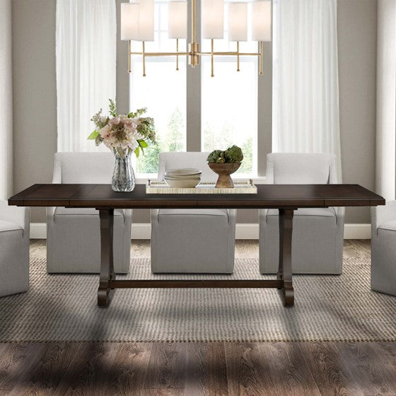 Rectangle Extension Dining Table Brown Olliix.com