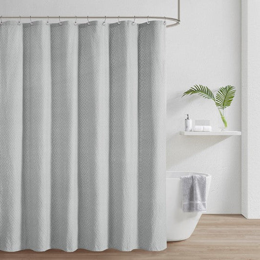 Matelasse Shower Curtain Gray Olliix.com