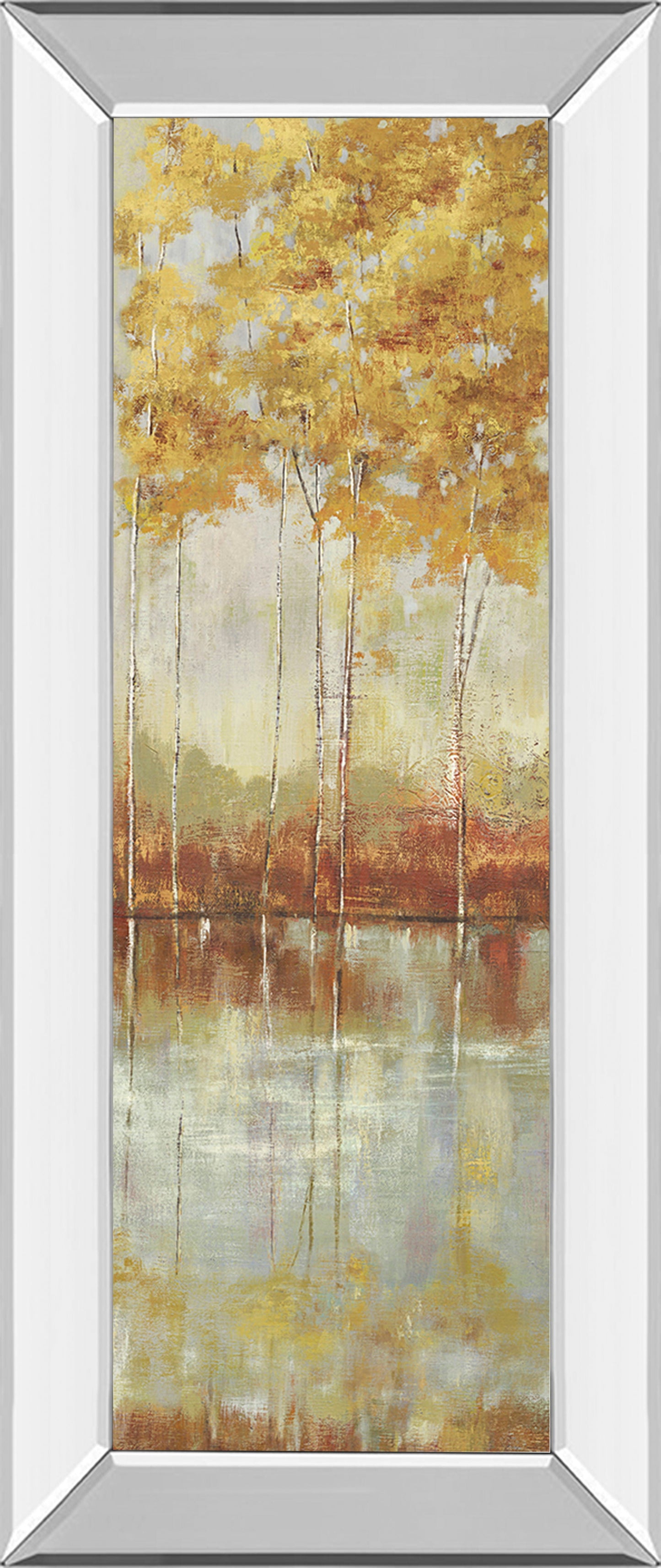 Reflections I By Allison Pearce - Mirror Framed Print Wall Art - Yellow Classy Art