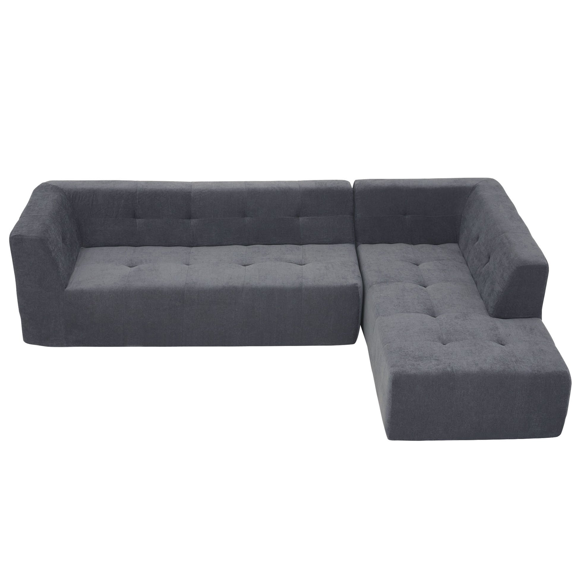 110.2”x72.8" Modular Modular Combination Living Room Sofa Set, Modern Minimalist Sofa, Living Room Upholstered Sofa Bed, Bedroom, 3pcs Computer Free Combination, L-Shaped,Dark Grey House to Home Furnishings LLC